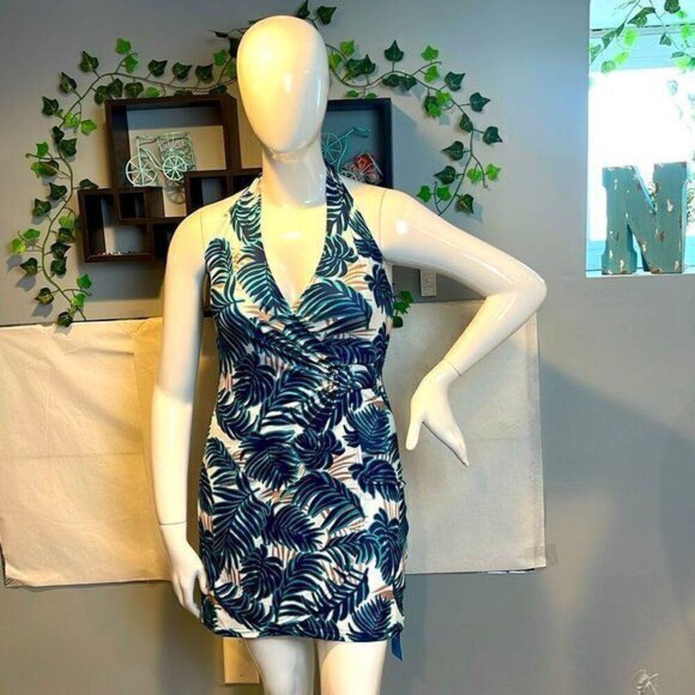 Cupshe Tropical Breeze Leaf print Halter Flirty Backless Dress Size M RefCPS023